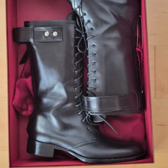 Tamara Mellon Nagoya Black Combat Boots Sz 40.5 - Picture 2 of 10